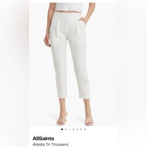 All Saints Light Grey/White Fitted Pants